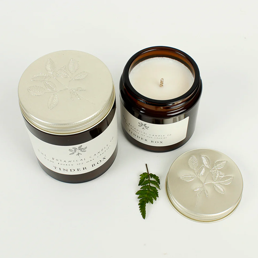 Amber Glass Jar Soy Wax Candle - Tinder Box