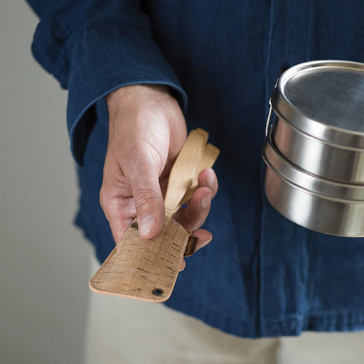 Bamboo Travel Utensil Set with Pouch