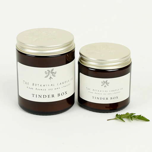 Amber Glass Jar Soy Wax Candle - Tinder Box