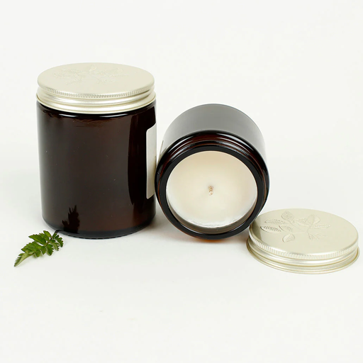 Amber Glass Jar Soy Wax Candle - Tinder Box